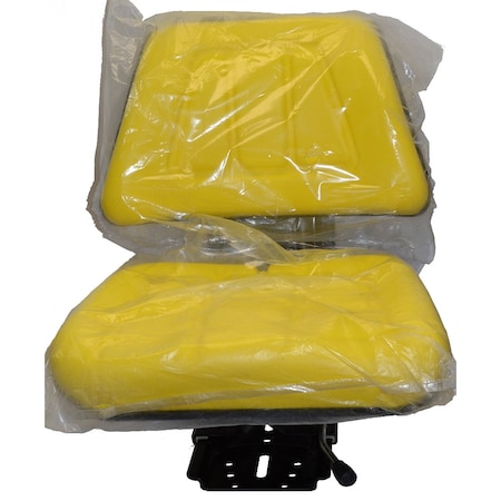 Aftermarket 7468 Yellow Utility Suspension Seat Assembly Fits John Deere Tractor Models PJD255-7468